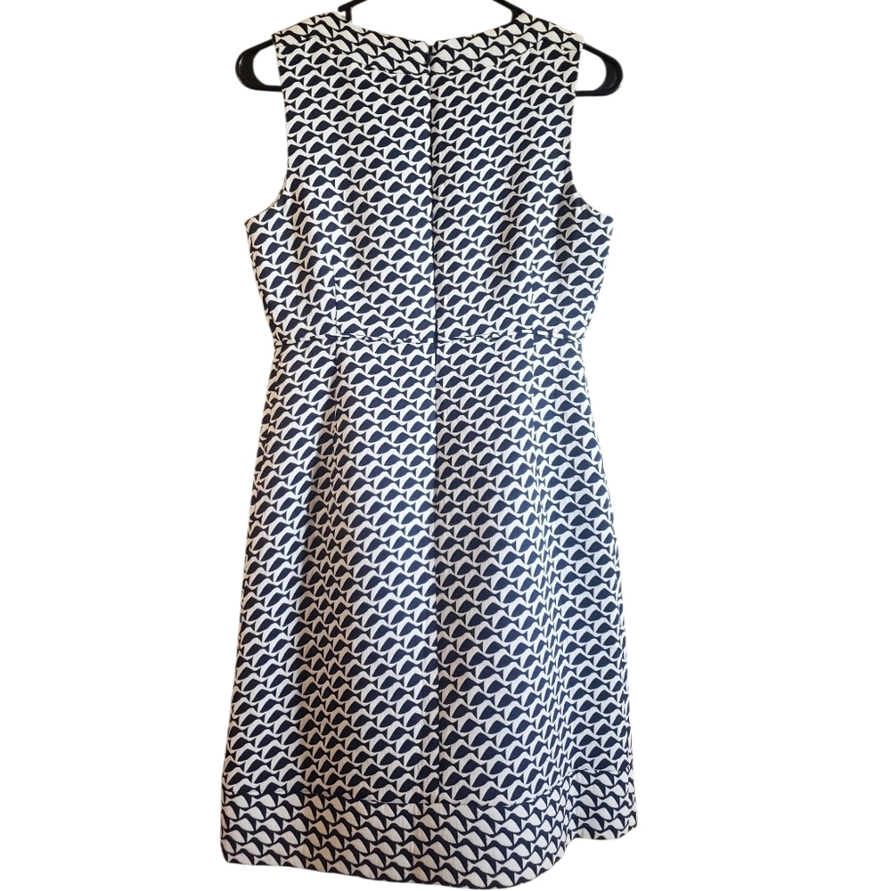 Vineyard Vines Dress Womens Navy White Whale Pattern 4 Lined Zippered Classic - Picture 2 of 11